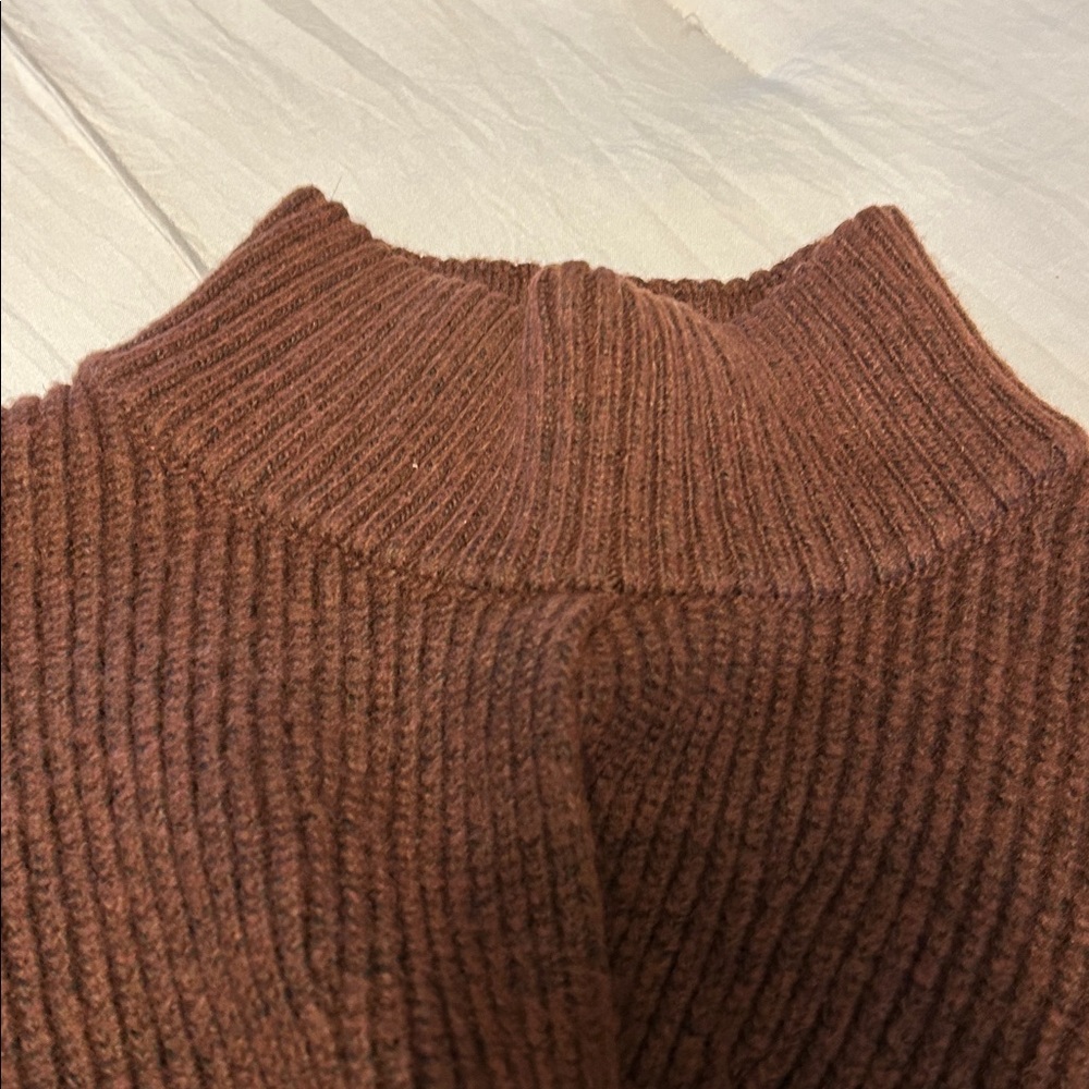 Express Chocolate Ribbed Knit Sweater - Picture 4 of 9